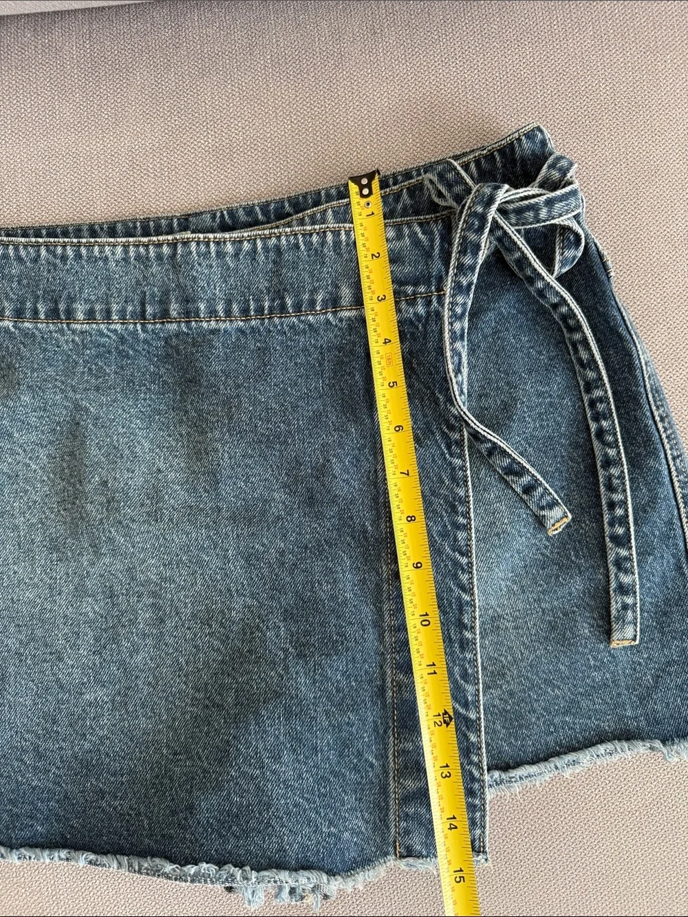 Altar'd State Denim Wrap Skort in Blue Size XL